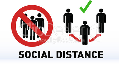 Social distancing icon. Keep Your Distance Keep t. Avoid crowds. Coronovirus epidemic protective. Vector illustration
