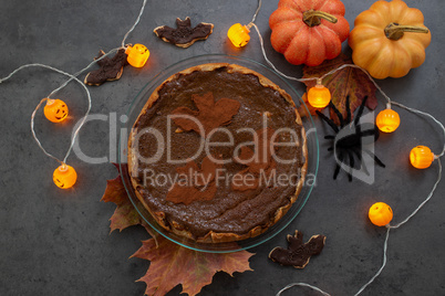 Pumpkin Pie, Amerikanischer Kürbiskuchen mit Schokolade