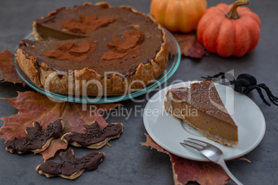 Pumpkin Pie, Amerikanischer Kürbiskuchen mit Schokolade