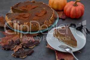 Pumpkin Pie, Amerikanischer Kürbiskuchen mit Schokolade