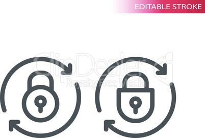 Lock reload line vector icon