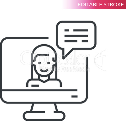 Online help chat vector icon