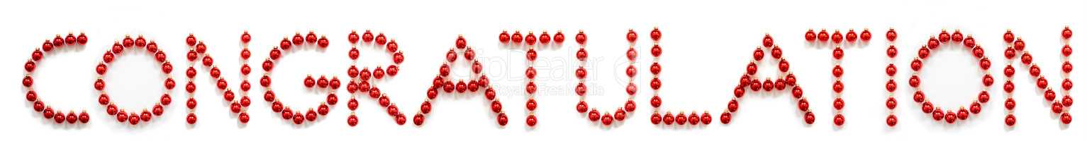 Red Christmas Ball Ornament Building Word Congratulation