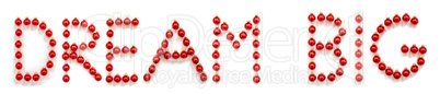 Red Christmas Ball Ornament Building Word Dream Big