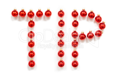 Red Christmas Ball Ornament Building Word Tip