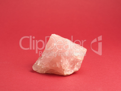 Rose quartz on a red background
