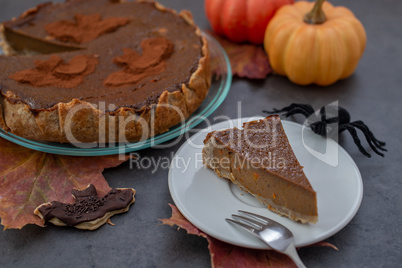 Pumpkin Pie, Amerikanischer Kürbiskuchen mit Schokolade