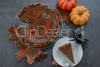 Pumpkin Pie, Amerikanischer Kürbiskuchen mit Schokolade