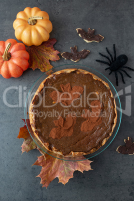 Pumpkin Pie, Amerikanischer Kürbiskuchen mit Schokolade