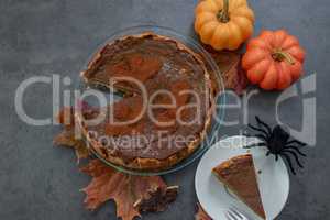 Pumpkin Pie, Amerikanischer Kürbiskuchen mit Schokolade