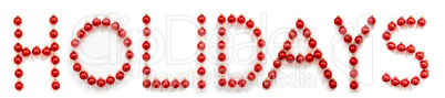 Red Christmas Ball Ornament Building Word Holidays