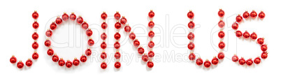 Red Christmas Ball Ornament Building Word Join Us