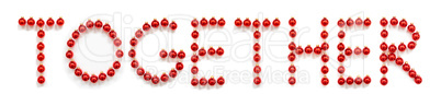 Red Christmas Ball Ornament Building Word Together