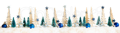 Christmas Tree Banner, Green Star And Ball Decoration, White Isolated Background