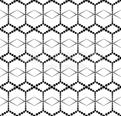 Abstract seamless pattern. Stylish dotted line ornament with geometric shapes.