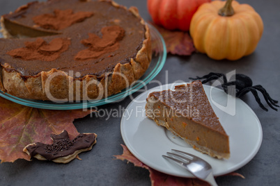 Halloween Kuchen, Schokoladen Kürbis Tarte