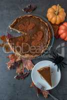 Halloween Kuchen, Schokoladen Kürbis Tarte