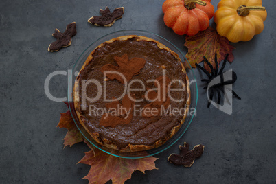 Halloween Kuchen, Schokoladen Kürbis Tarte