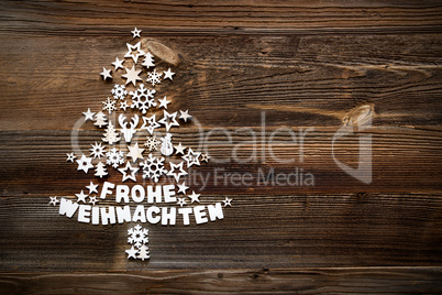 Christmas Tree, White Decoration, Ornament, Copy Space, Vintage Background