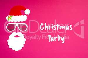 Santa Claus Paper Mask, Pink Background, Christmas Party