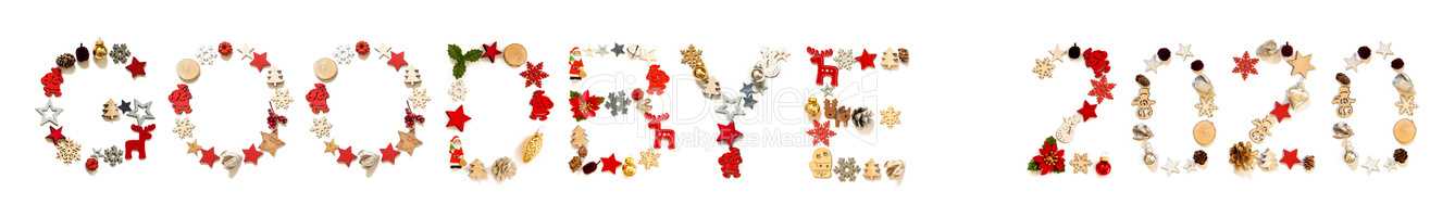 Colorful Christmas Decoration Letter Building Word Goodbye 2020