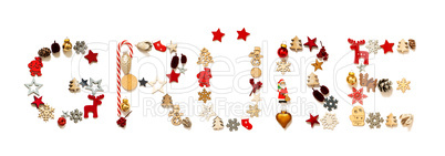 Colorful Christmas Decoration Letter Building Gruesse Means Greetings