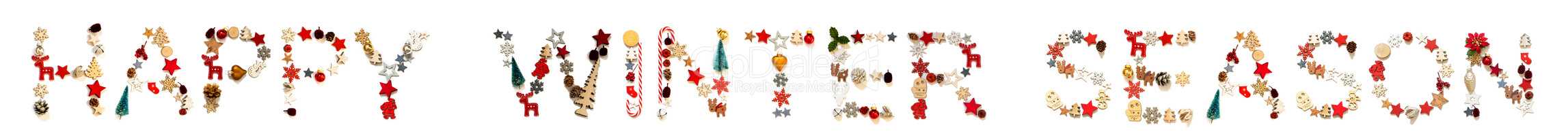 Colorful Christmas Decoration Letter Building Word Happy Winter Season