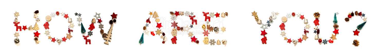 Colorful Christmas Decoration Letter Building Word How Are You
