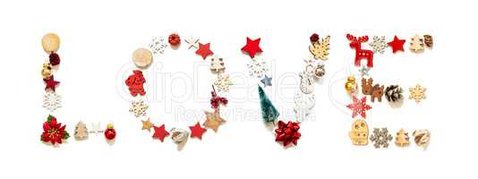 Colorful Christmas Decoration Letter Building Word Love
