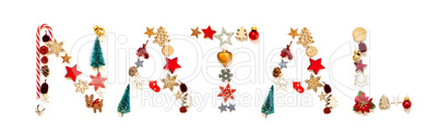 Colorful Christmas Decoration Letter Building Natal Means Christmas