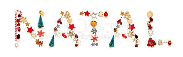 Colorful Christmas Decoration Letter Building Natal Means Christmas