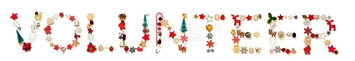 Colorful Christmas Decoration Letter Building Word Volunteer