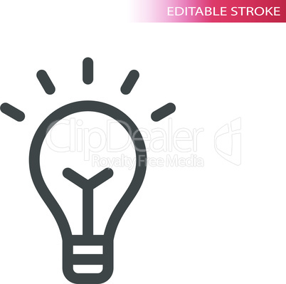 Lightbulb simple line vector icon