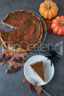 Halloween Kuchen, Schokoladen Kürbis Tarte