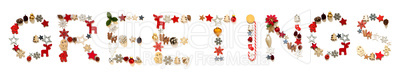 Colorful Christmas Decoration Letter Building Word Greetings