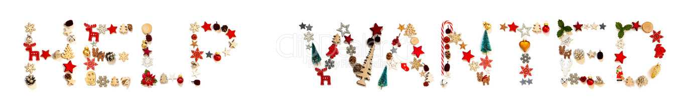 Colorful Christmas Decoration Letter Building Word Help Wanted