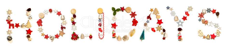 Colorful Christmas Decoration Letter Building Word Holidays