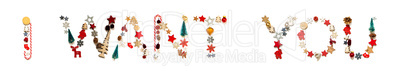 Colorful Christmas Decoration Letter Building Word I Want You