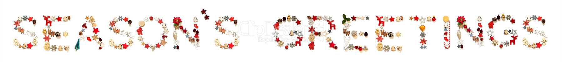 Colorful Christmas Decoration Letter Building Word Seasons Greetings