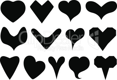 Set of different hearts