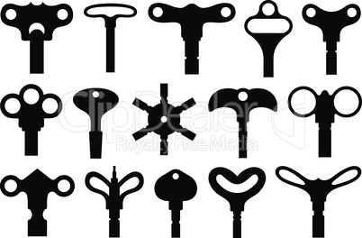 Collection of different wind up keys