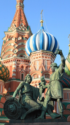 blessed basil cathedral and Statue of Minin and Pozharsky