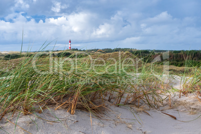 Coastal scene on Amrum island, Germany. In the background the li
