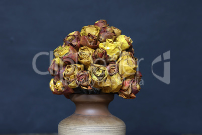 Decorative roses made from autumn maple leaves
