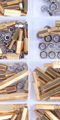 Brass Standoff Spacer Male and Female set in plastic container