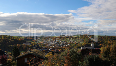 View of the town of Niederstetten in Germany