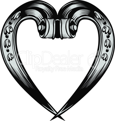 Antique decorative heart emblem