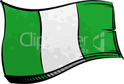 Painted Nigeria flag waving in wind