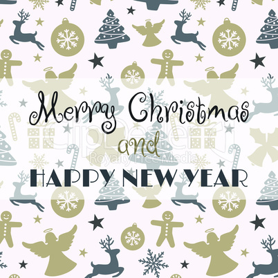 Merry Christmas and Happy New Year card design