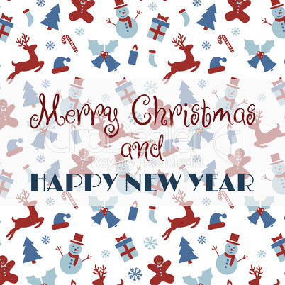 Merry Christmas and Happy New Year card design